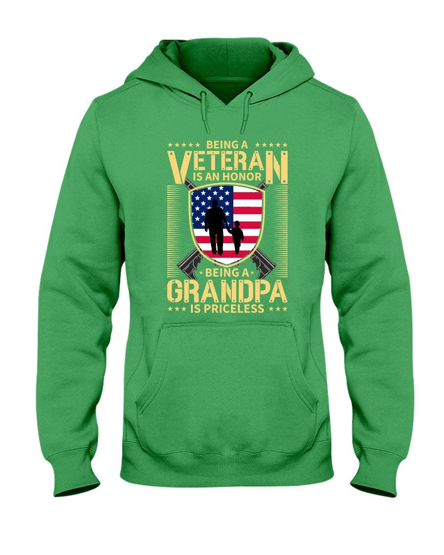 Being a veteran is an honor being a grandpa is priceless - Hoodie - Froody Fashion