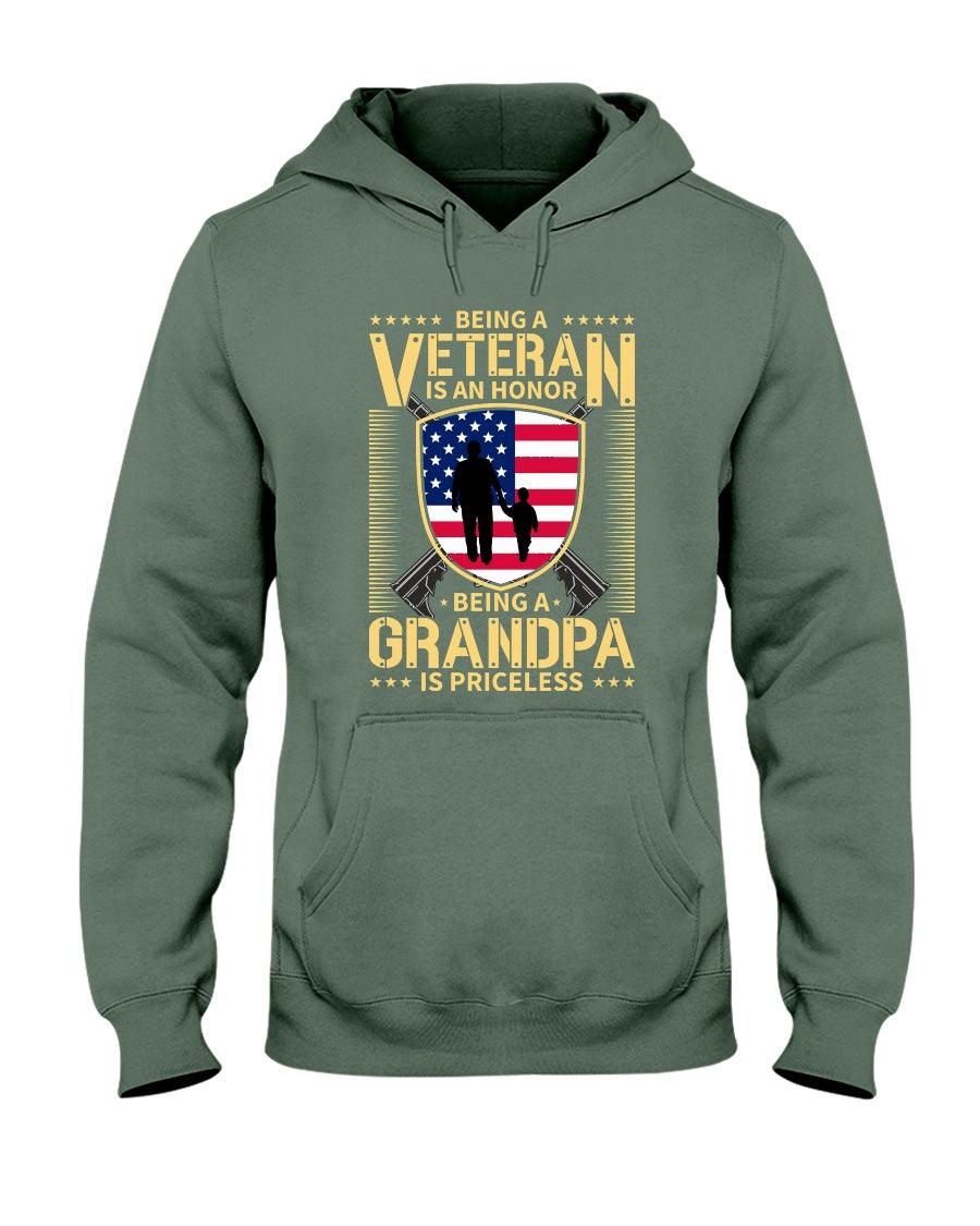 Being a veteran is an honor being a grandpa is priceless - Hoodie - Froody Fashion