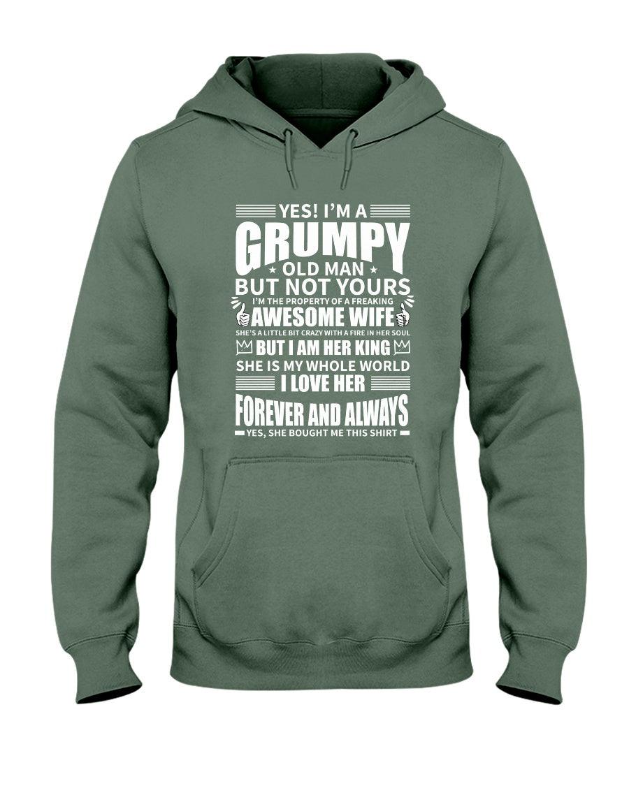Yes I'm a grumpy old man but not yours I'm the property of a freaking awesome wife -Hoodie - Froody Fashion