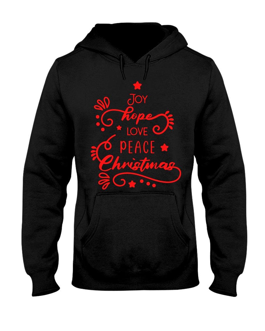 Joy Peace Love Christmas- Hoodie - Froody Fashion