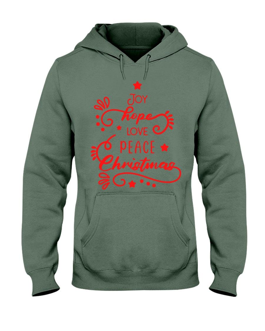 Joy Peace Love Christmas- Hoodie - Froody Fashion