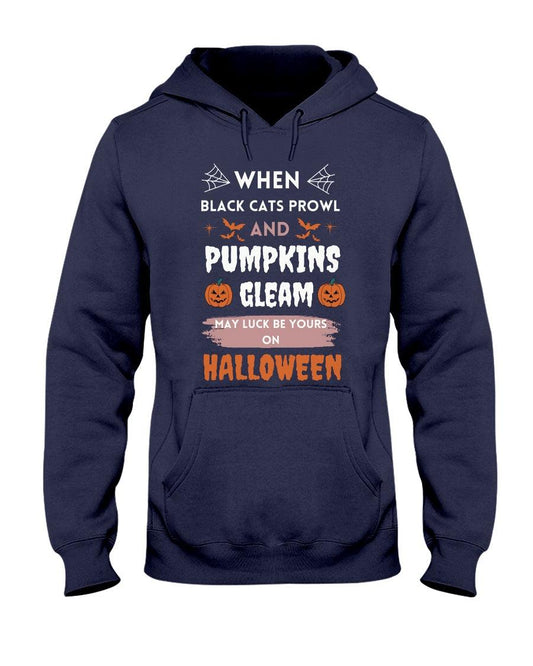When Black Cats Prowl And Pumpkin Gleam - Hoodie - Froody Fashion